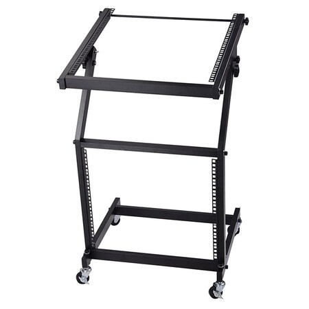 5 Core 5 Core 9U DJ Mixer Stand - Adjustable Rack Mount - Professional Rolling Stage Mixer Cart w Wheel RACK STAND 9U